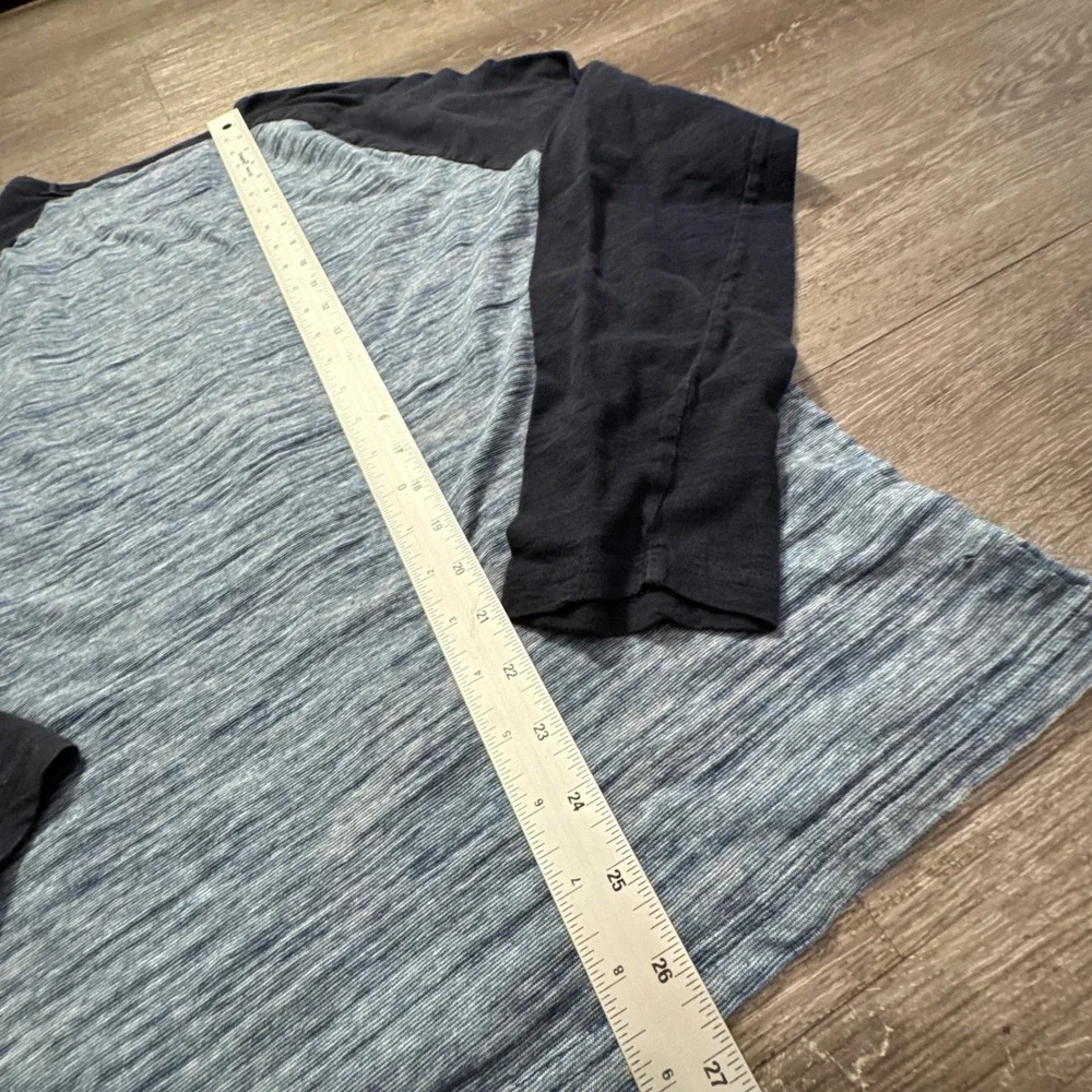 Banana Republic Shirt Mens Large Blue Cotton Raglan Baseball Vintage Tee Preppy